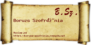 Boruzs Szofrónia névjegykártya